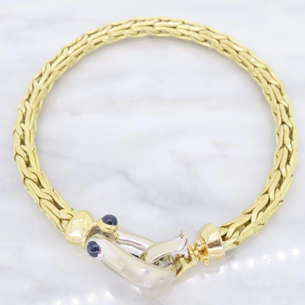Roberto Coin Vintage 1995 18K Two Tone Cabochon Bracelet RARE!